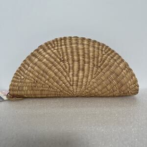 Sea & Grass Shell Clutch Purse Natural Hand Woven Seagrass Dust Bag